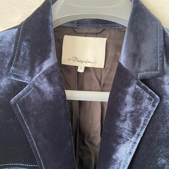 Phillip Lim 3.1 Tailored Blue Velvet Blazer - Picture 9 of 15